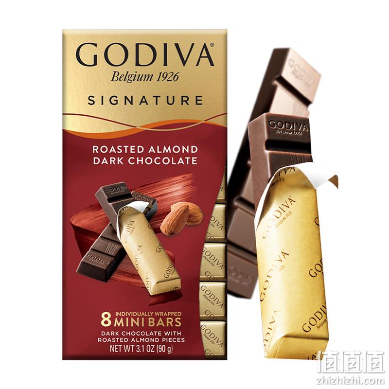 88VIP会员，GODIVA 歌帝梵 醇享系列 扁桃仁条烤黑巧克力条 90g*3件 136.8元包邮（多重优惠） 值值值-买手聚集的地方