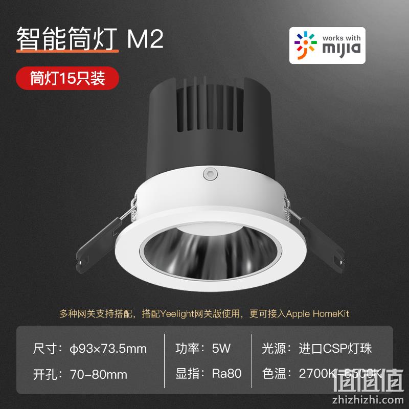 20点开始，Yeelight 易来 M2 智能调光调色筒灯 5W*10只 新低420元包邮（限前3分钟） 值值值-买手聚集的地方
