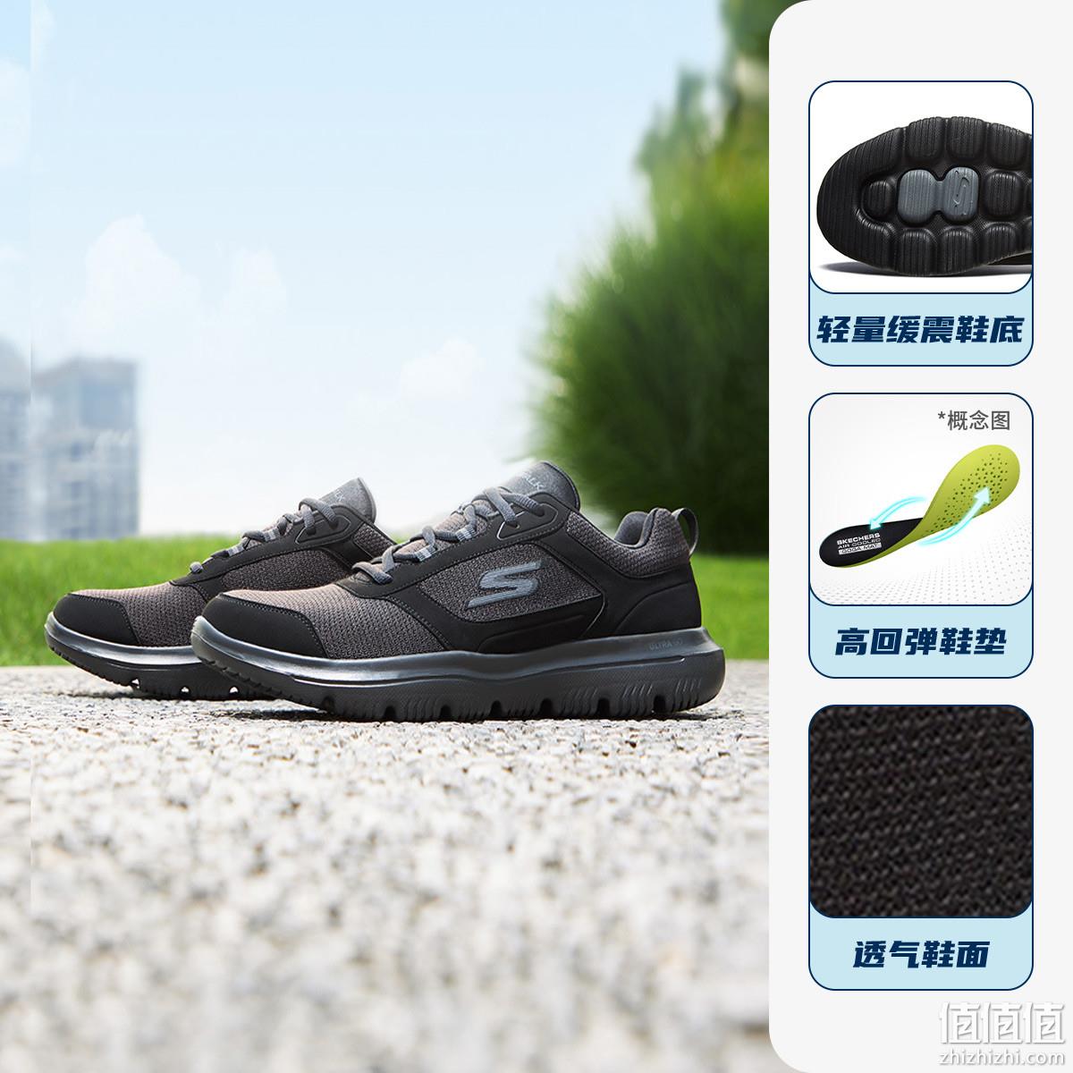 降￥75！SKECHERS 斯凯奇 GO WALK系列 男士轻便缓震健步鞋休闲鞋 54733 新低133.2元包邮（需凑单） 值值值-买手聚集的地方