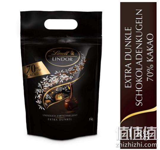 亚马逊销冠！80颗 Lindt瑞士莲 Lindor系列 70%特浓黑巧克力 1kg 147元（另有3口味同价） 值值值-买手聚集的地方