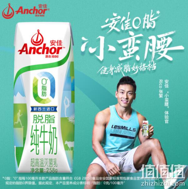 新西兰进口，Anchor 安佳 脱脂纯牛奶 258g*24盒*2箱 新低90.84元（折45.4元/箱） 值值值-买手聚集的地方