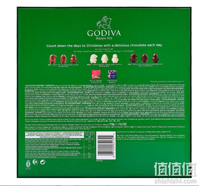 Godiva 歌帝梵  圣诞日历巧克力礼盒 177g/24粒 157.45元 值值值-买手聚集的地方