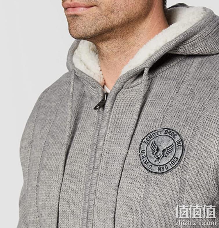 Schott NYC 男士保暖连帽开衫外套 422.2元 值值值-买手聚集的地方
