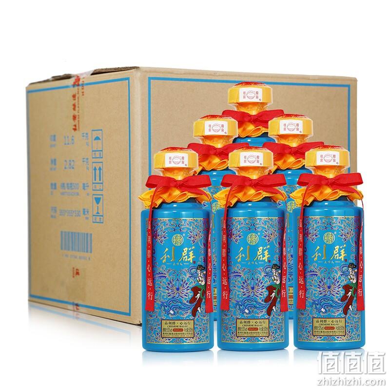 降￥350！杜酱 利群 天外天 53度香柔酱香型白酒 500ml*6瓶整箱礼盒+12个小酒杯 新低1244元包邮（双重优惠） 值值值-买手聚集的地方