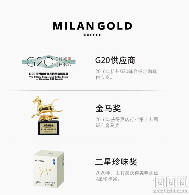 世界美味奖章二星咖啡，金米兰 山有虎挂耳咖啡 10g*20袋 57元包邮（需领券） 值值值-买手聚集的地方