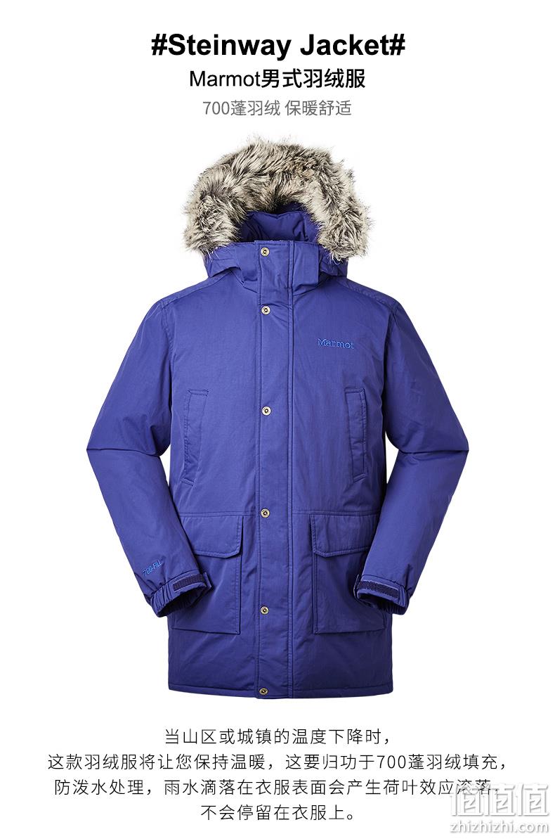 直降￥500！Marmot 土拨鼠 Steinway 男士中长款700蓬带毛领羽绒服V41640/V73980 多 新低949元包邮（可3期免息） 值值值-买手聚集的地方