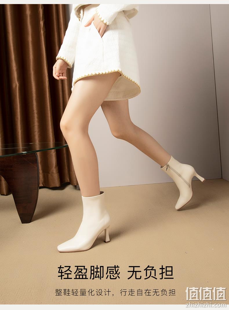 康莉 2022年冬季新款真皮法式方头时尚高跟鞋 3色 339元包邮(需领券) 值值值-买手聚集的地方