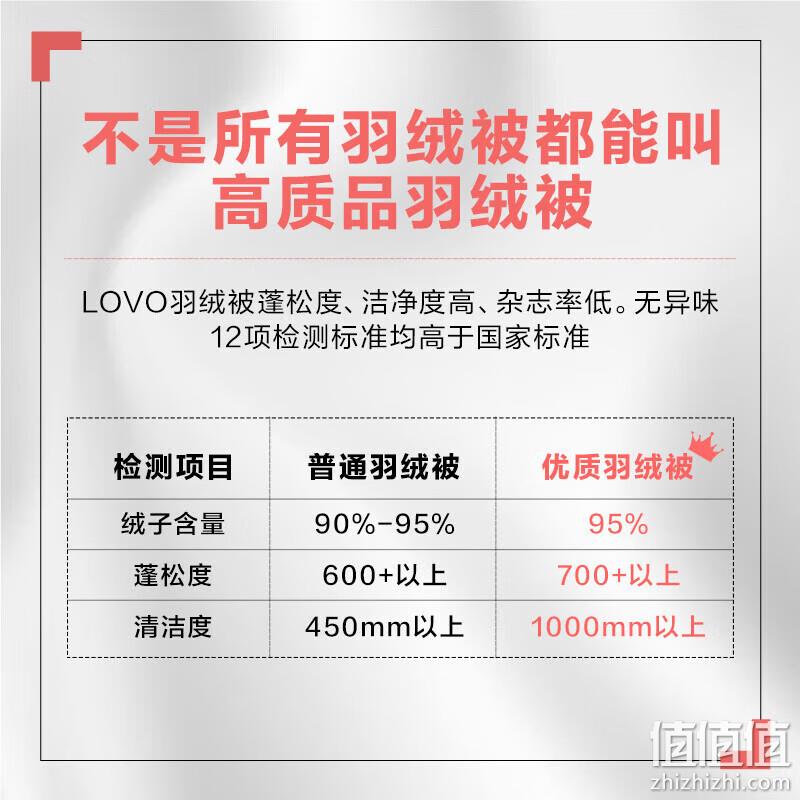 罗莱生活旗下，95%白鹅绒：LOVO乐蜗家纺 暖立方抗菌冬被 220*240cm 填充1100g 859元包邮（多重优惠） 值值值-买手聚集的地方