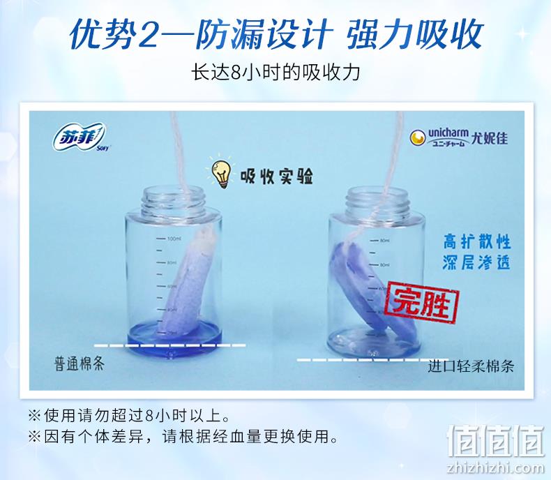 SOFY 苏菲 导管式内置卫生棉条（普通日用型） 34支*3件/共102支 新低137.75元包邮包税（1.35元/支） 值值值-买手聚集的地方