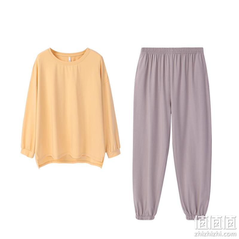 Anzhiban 安之伴 男女款纯棉长袖家居服套装 多色 69元包邮（双重优惠） 值值值-买手聚集的地方
