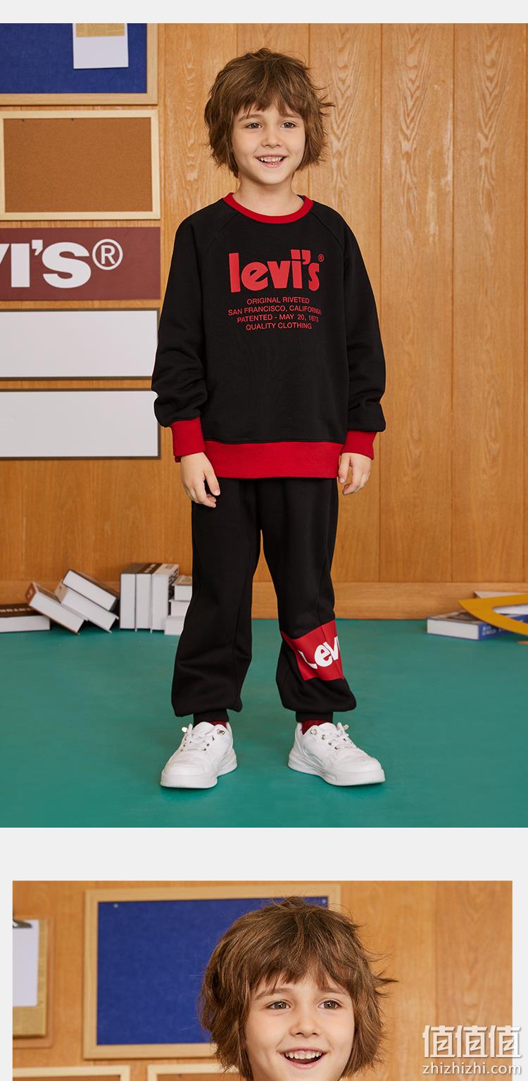 Levi's 李维斯 2022秋冬新款儿童加绒套头卫衣（110-160码）4色 136.5元包邮（双重优惠） 值值值-买手聚集的地方