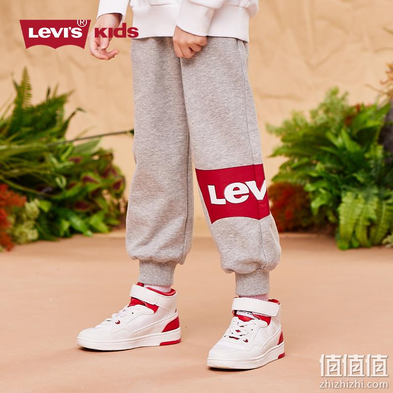 Levi's 李维斯 2022秋冬男女童大logo纯棉加绒加厚卫裤（105~165码） 134.6元包邮（双重优惠） 值值值-买手聚集的地方