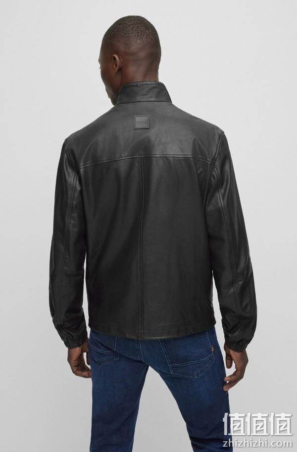 码全好价，BOSS Hugo Boss 雨果·博斯 Jasis 男士羊皮机车夹克 50476955 1343.49元（官网£389） 值值值-买手聚集的地方
