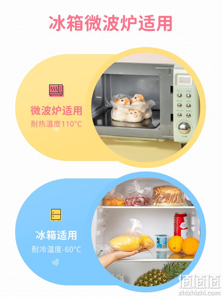 yekee 宜洁 HelloKitty 可微波点断式加厚食品保鲜袋组合220个（小号100/中号70/大号50） 新低9.9元包邮（需领券） 值值值-买手聚集的地方