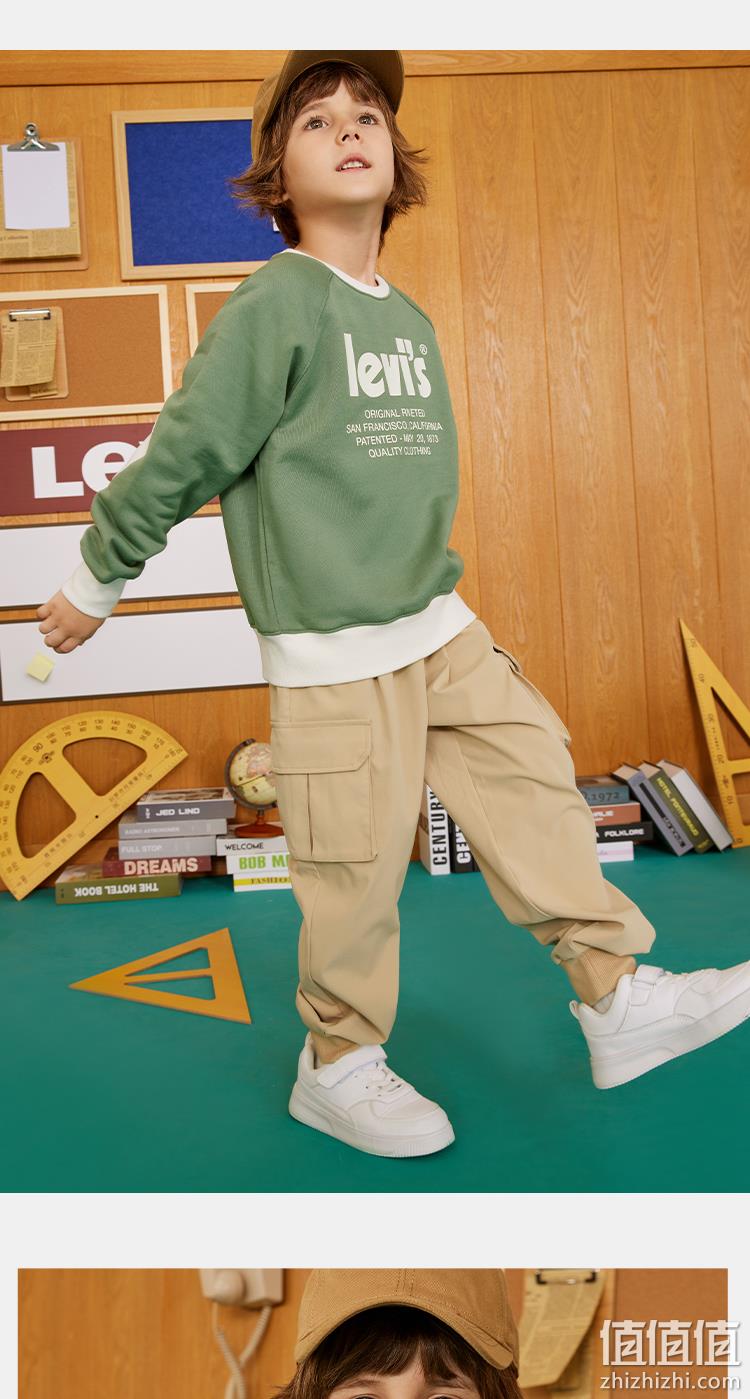 Levi's 李维斯 2022秋冬新款儿童加绒套头卫衣（110-160码）4色 136.5元包邮（双重优惠） 值值值-买手聚集的地方