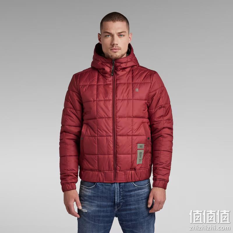 G-Star Raw Meefic 男士绗缝连帽棉服夹克 黑色S码/红色M码 465元起 值值值-买手聚集的地方