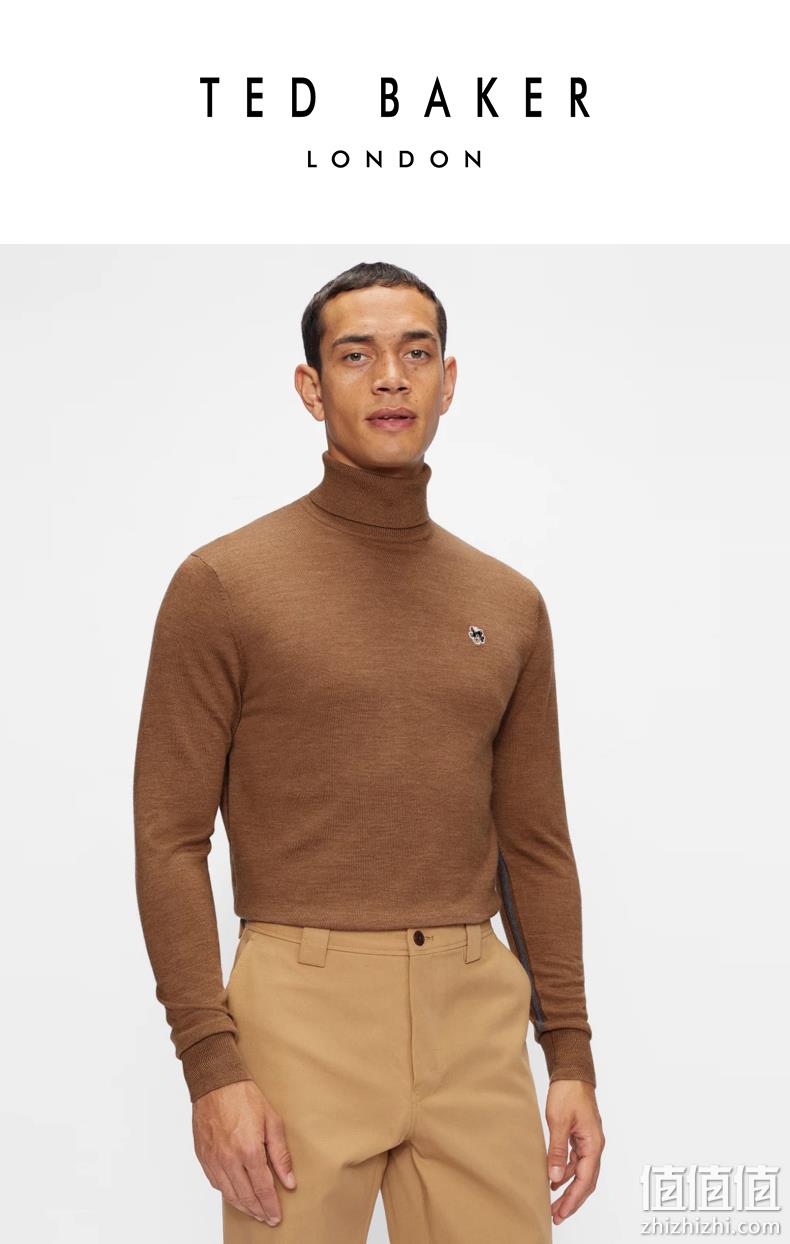 Ted Baker 泰德·贝克 Beckton 男士100%美利奴羊毛高领针织衫255124 新低188.76元（天猫旗舰店1290元） 值值值-买手聚集的地方