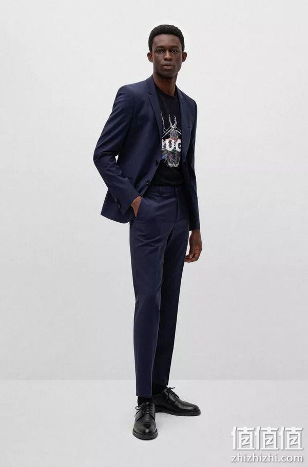 HUGO Hugo Boss 雨果·博斯 Arti/Hesten212X 男士74%初剪羊毛混纺修身西装2件套50450994 1490.24元（官网$595） 值值值-买手聚集的地方