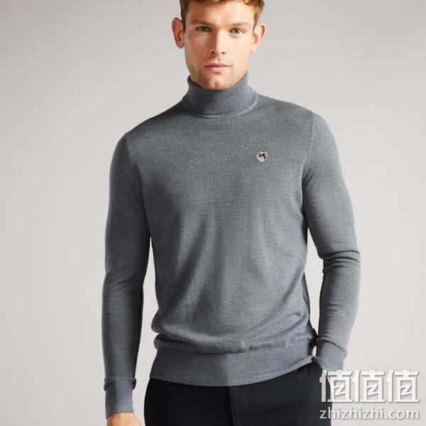 Ted Baker 泰德·贝克 Beckton 男士100%美利奴羊毛高领针织衫255124 新低188.76元（天猫旗舰店1290元） 值值值-买手聚集的地方