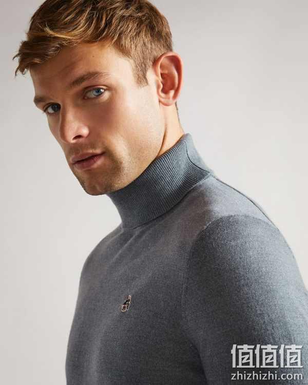 Ted Baker 泰德·贝克 Beckton 男士100%美利奴羊毛高领针织衫255124 新低188.76元（天猫旗舰店1290元） 值值值-买手聚集的地方