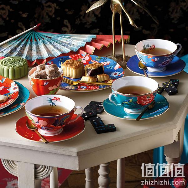 Wedgwood 玮致活 嫣红牡丹系列 骨瓷茶杯碟蓝色套装40032091 336.44元（天猫旗舰店880元） 值值值-买手聚集的地方