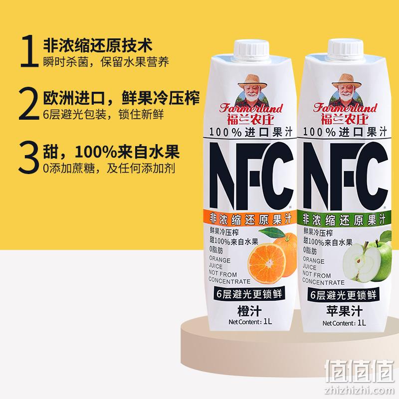希腊进口，福兰农庄 100%非浓缩还原NFC橙汁 1L*2瓶*4件 新低117.6元包邮（折14.7元/L） 值值值-买手聚集的地方