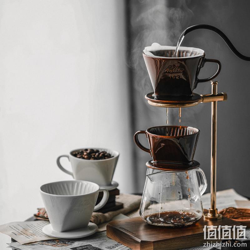 Kalita 卡莉塔 波佐见烧扇形陶瓷滴滤杯+玻璃手冲咖啡壶（含40片滤纸）HA101 新低85.16元 值值值-买手聚集的地方