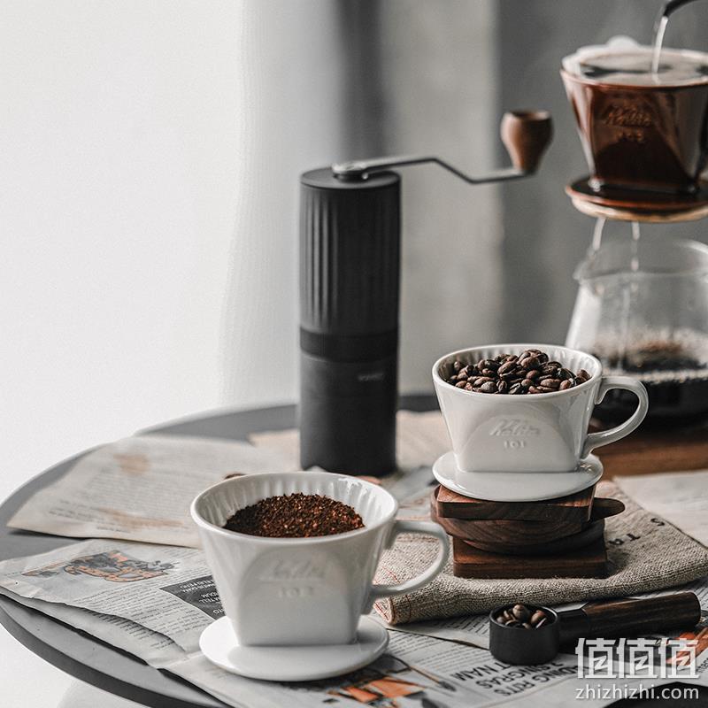 Kalita 卡莉塔 波佐见烧扇形陶瓷滴滤杯+玻璃手冲咖啡壶（含40片滤纸）HA101 新低85.16元 值值值-买手聚集的地方