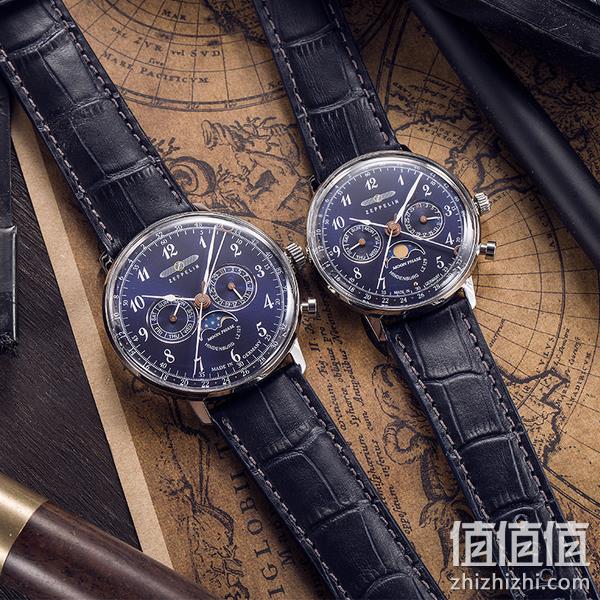 德国制造，Zeppelin 齐博林 Hindenburg LZ129兴登堡系列 7036M-3 男士带月相石英手表 新低1673.34元（天猫旗舰店2699元） 值值值-买手聚集的地方