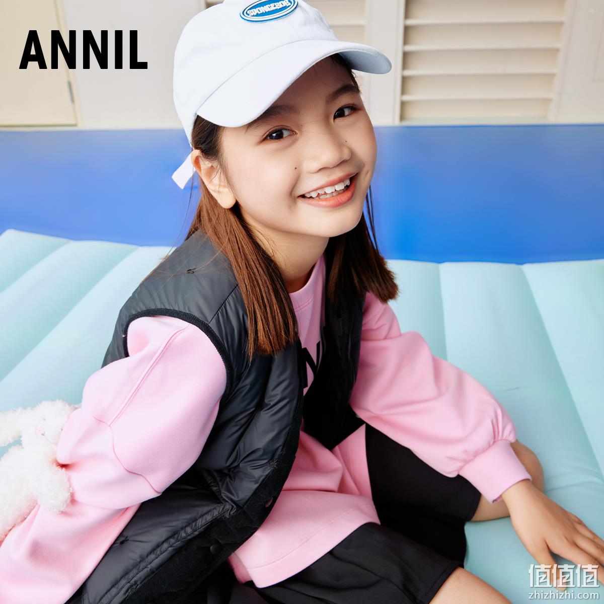 Annil 安奈儿 2022冬新款女童火山岩自发热羽绒马甲外套 （110~170码）4色 99.9元包邮（需领券） 值值值-买手聚集的地方