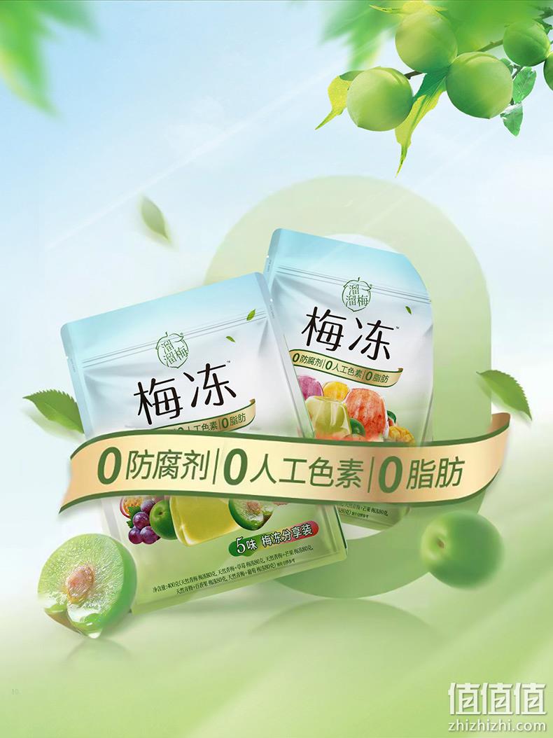 溜溜梅 梅の冻果冻布丁 蒟蒻梅冻 5味分享装 400g 19.8元包邮（需领券） 值值值-买手聚集的地方