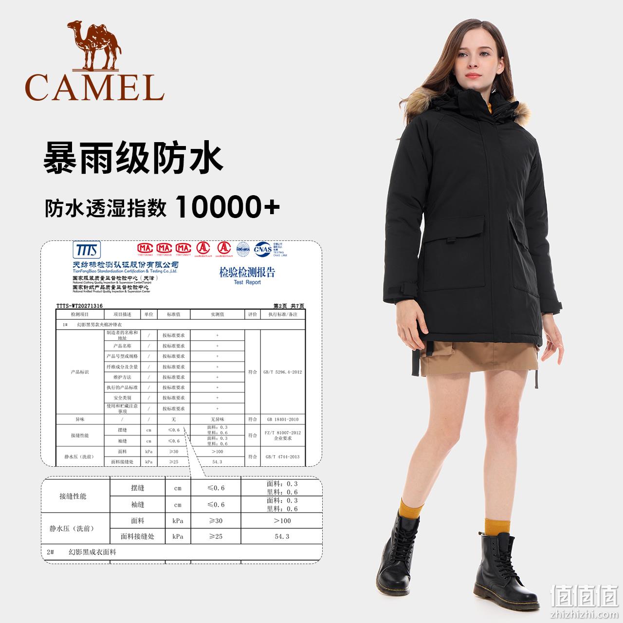 骆驼 男女士中长款夹棉防水冲锋衣 多色 新低339元包邮（需领券） 值值值-买手聚集的地方