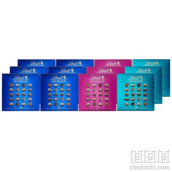 Lindt 瑞士莲 Mini Pralines 迷你花式巧克力糖果礼盒 100g*12盒装 435.01元（折合39.55元/盒，天猫99元/盒） 值值值-买手聚集的地方