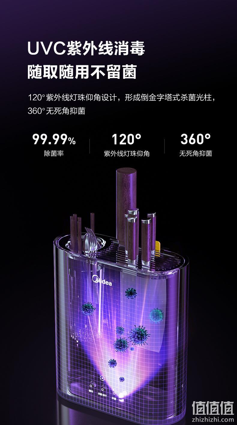 Midea 美的 XS-K03-A 智能紫外线消毒烘干刀筷架 109元包邮（需领券） 值值值-买手聚集的地方