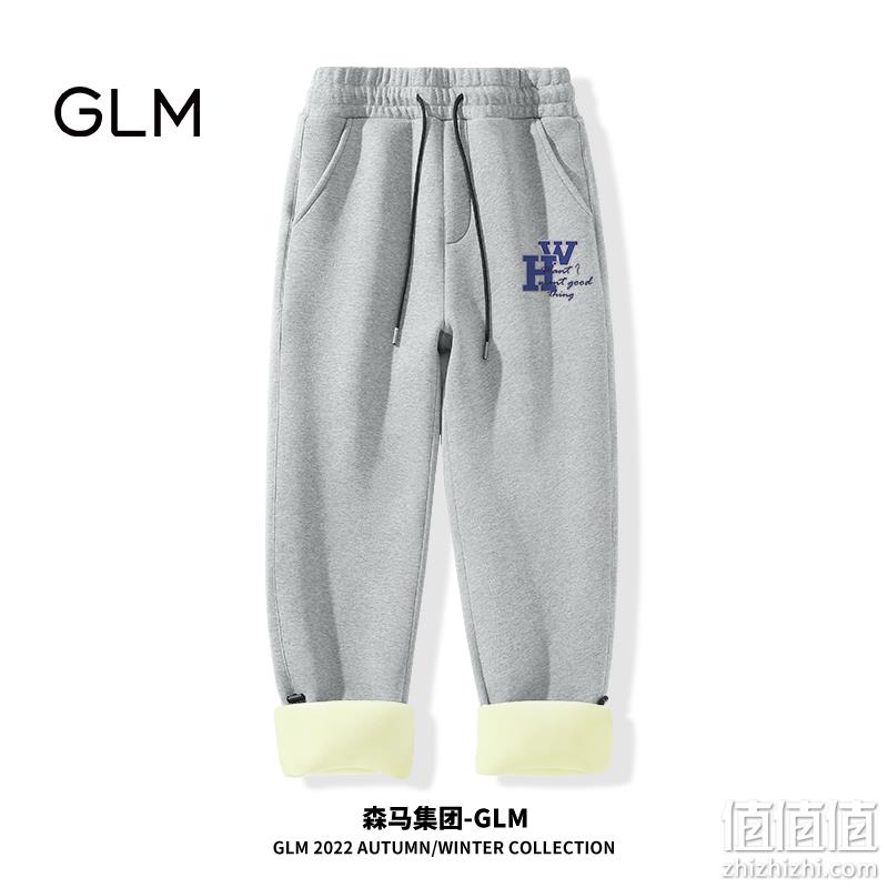 森马旗下轻商务潮牌，GLM 男士宽松加绒加厚运动卫裤 多色 新低59.9元包邮（需领券） 值值值-买手聚集的地方