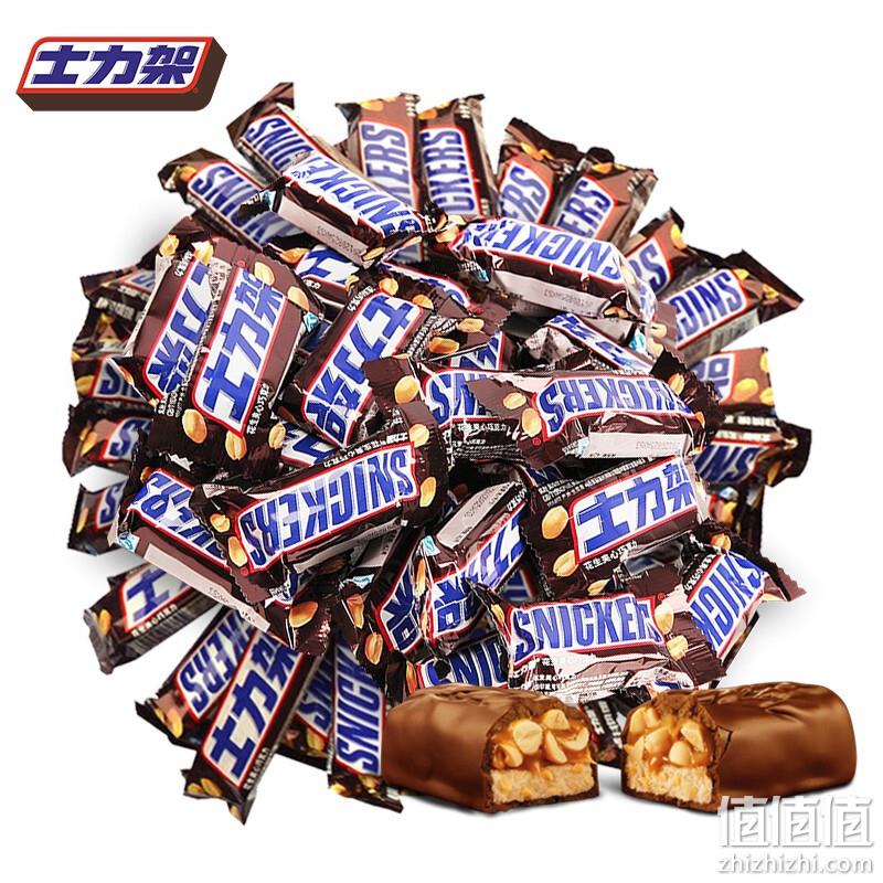 SNICKERS 士力架 花生夹心巧克力 散装1000g 52.9元包邮（需领券） 值值值-买手聚集的地方