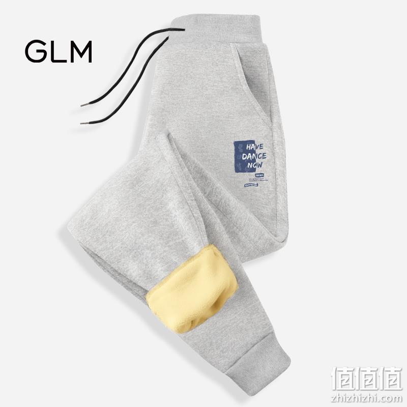 森马旗下轻商务潮牌，GLM 男士宽松加绒加厚运动卫裤 多色 新低59.9元包邮（需领券） 值值值-买手聚集的地方