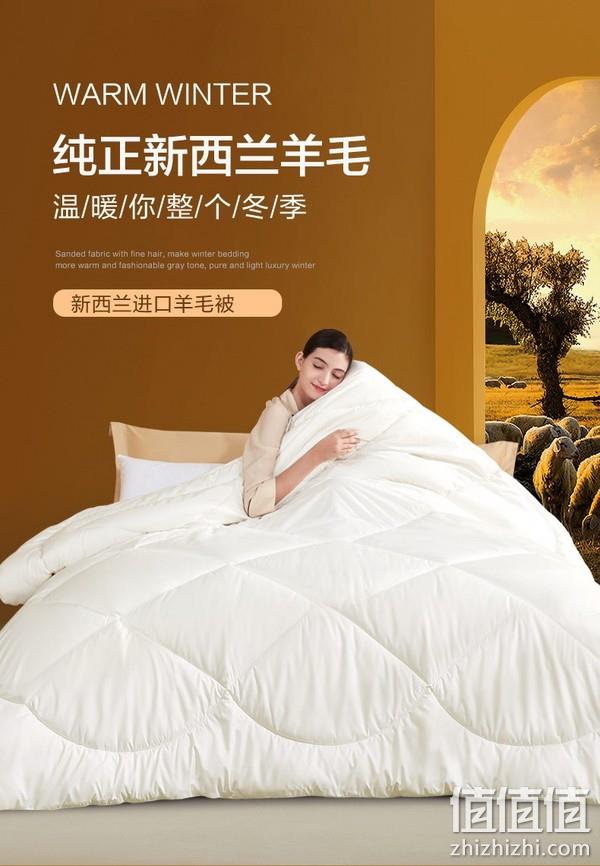 PLUS会员，富安娜 暖梦 双人进口羊毛抗菌被芯 1.2m(152*210cm) 新低88.8元包邮（双重优惠） 值值值-买手聚集的地方