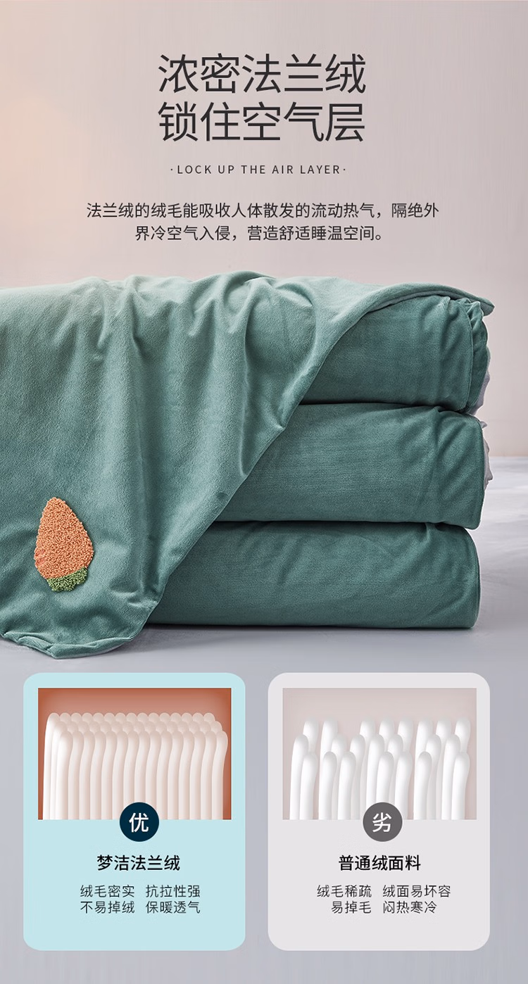 MENDALE 梦洁家纺 拔萝卜 防静电双面法兰绒四件套1.5米床(200*230cm) 新低157.1元包邮（多重优惠） 值值值-买手聚集的地方