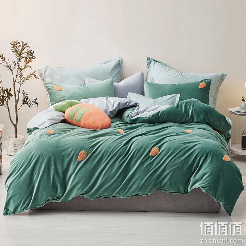 MENDALE 梦洁家纺 拔萝卜 防静电双面法兰绒四件套1.5米床(200*230cm) 新低157.1元包邮（多重优惠） 值值值-买手聚集的地方