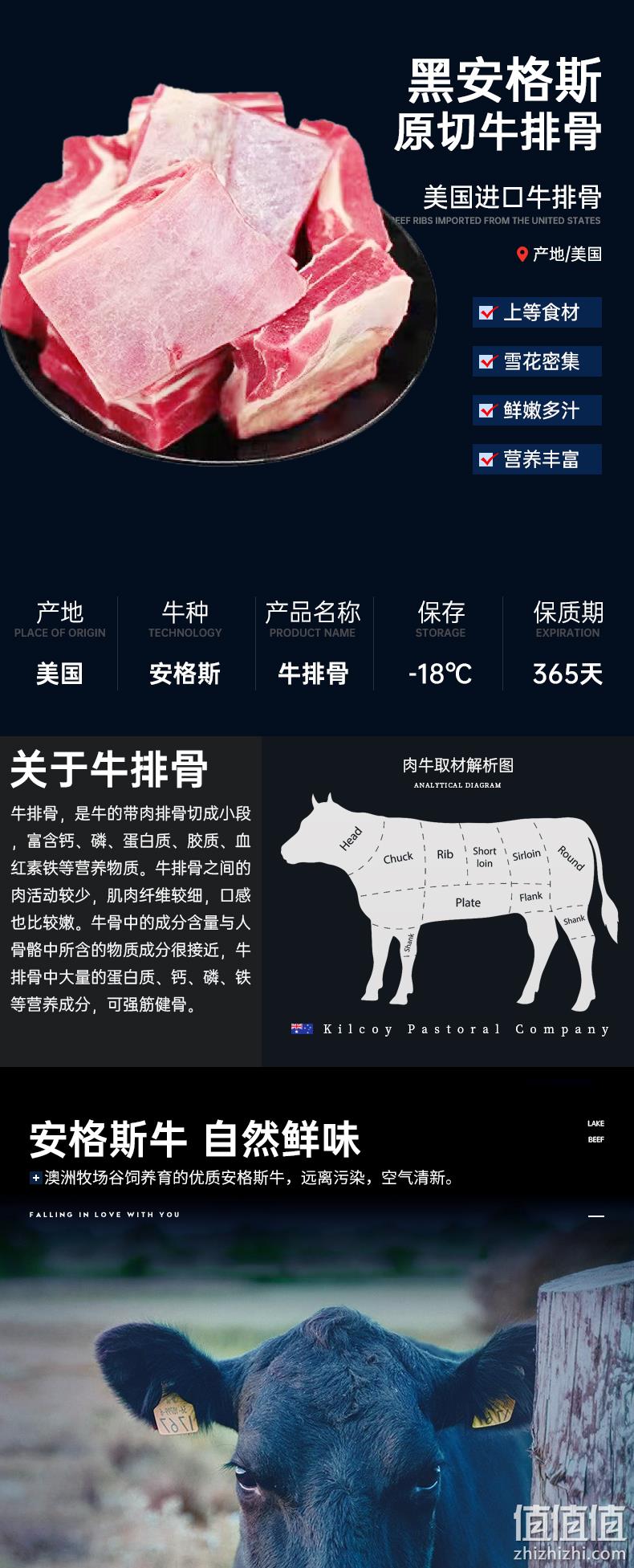 领食鲜生 美国谷饲安格斯 原切牛排骨2斤+原切牛蝎子1斤 99元包邮（需领券） 值值值-买手聚集的地方