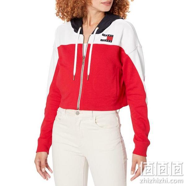 浅库存，多色多码，Tommy Hilfiger 汤米·希尔费格 女士拼色连帽运动卫衣T2GE0DEH 新低245.78元起 值值值-买手聚集的地方