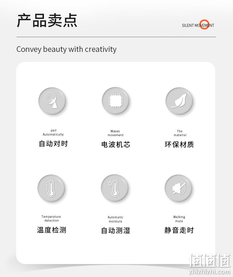 自动对时+智能温湿度显示，Timess 14英寸静音分屏电波钟 p59 153元包邮（需领券） 值值值-买手聚集的地方