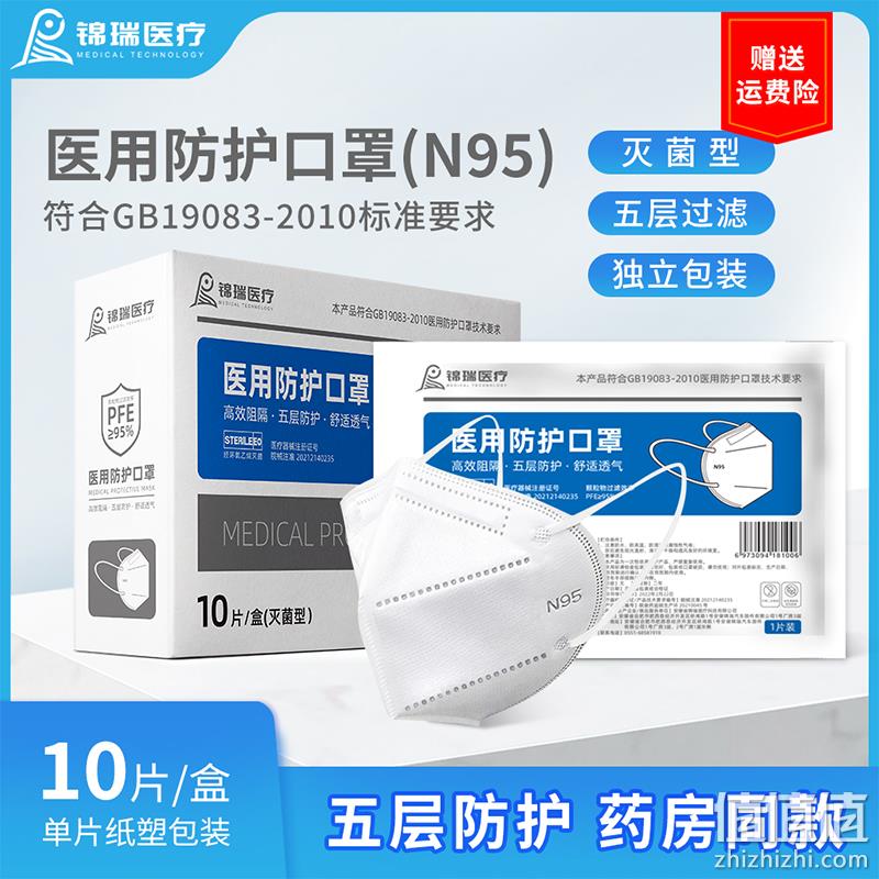 锦瑞医疗 医疗级别n95口罩30片独立装 24.5元包邮（需领券） 值值值-买手聚集的地方