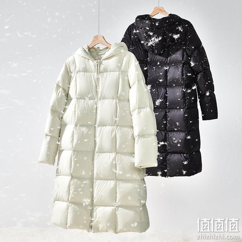 M码，网易严选 轻羽系列 女式方格长款连帽羽绒服 4004698 新低259元包邮（双重优惠） 值值值-买手聚集的地方