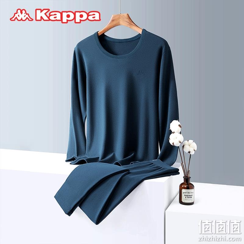 Kappa 22秋冬新款 情侣氨基酸阳离子植绒保暖内衣套装 KP2C02/04 89元包邮（双重优惠） 值值值-买手聚集的地方