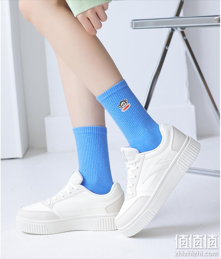 Paul Frank 大嘴猴 2022年新款秋冬季纯棉女士长筒袜 多色 19.9元包邮（需领券） 值值值-买手聚集的地方