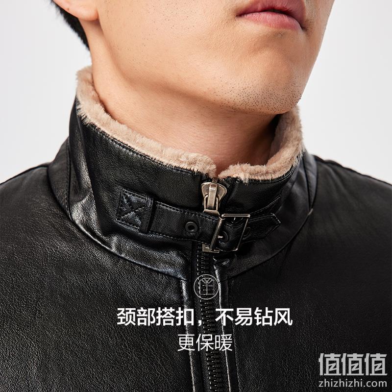 红豆 2022秋新男士翻领PU皮复合加绒夹克 139元包邮（需领券） 值值值-买手聚集的地方