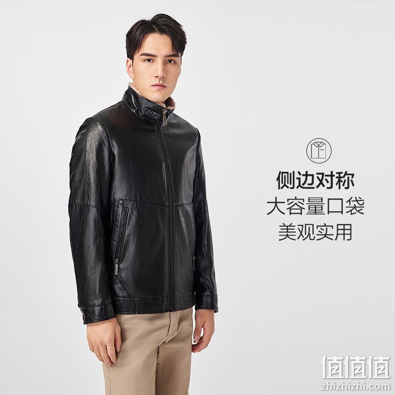 红豆 2022秋新男士翻领PU皮复合加绒夹克 139元包邮（需领券） 值值值-买手聚集的地方