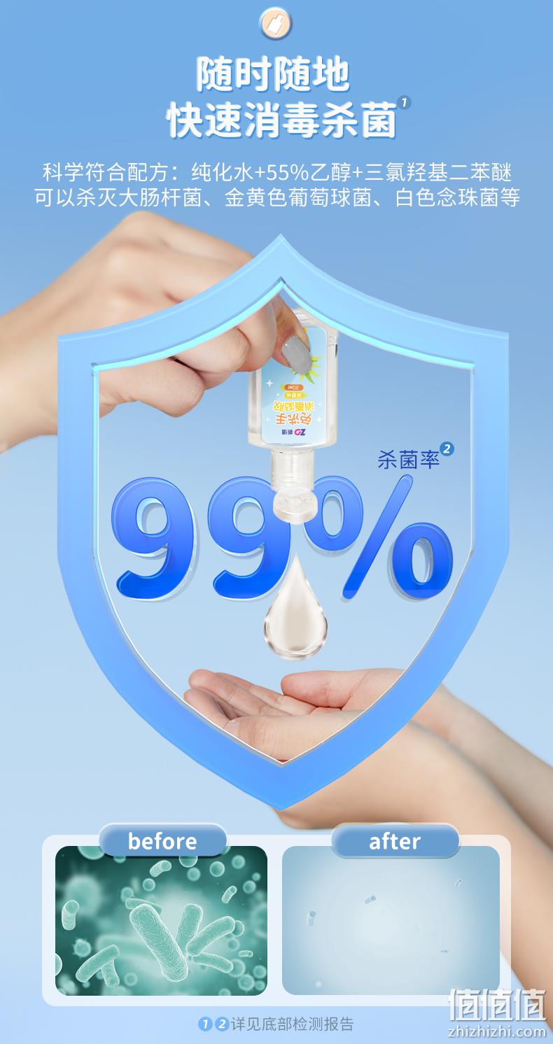 振德 儿童免洗凝胶 30mL*3瓶 送硅胶挂扣 15.9元包邮（需领券） 值值值-买手聚集的地方